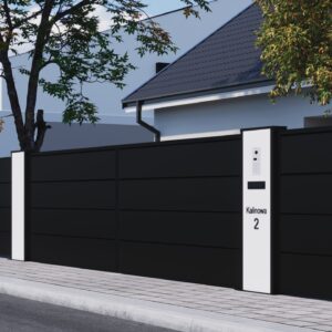 Nowoczesny słup multimedialny 150 cm EQ wideodomofon, podświetlenie , ulica